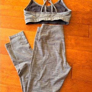 Gray Women's Active Leggings and sports bra set